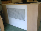 Reception Counter - Maple & White with Grid - 2 Towers