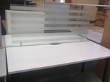 White Desks per set of 2 including Glass divider