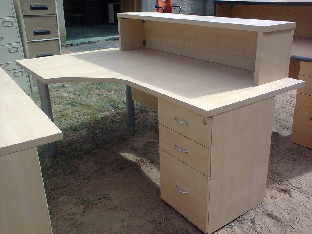 Reception Desk - Maple - L Shape with Drawers – Paddock Woods